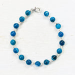 Sterling Silver Blue Beaded Bracelet