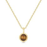 Gold Tiger Eye Pendant Necklace