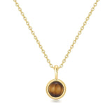 Gold Tiger Eye Pendant Necklace