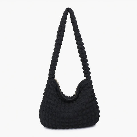 Rosemary Quilted Nylon Crossbody- Black