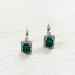 Sterling Silver Emerald Green Estate Necklace & Earring Set