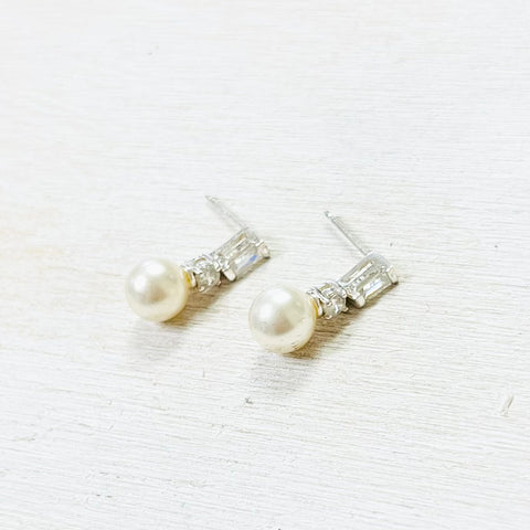 Sterling Silver Estate Pearl Earrings