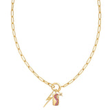 Gold Wave Pink Sparkle Charm