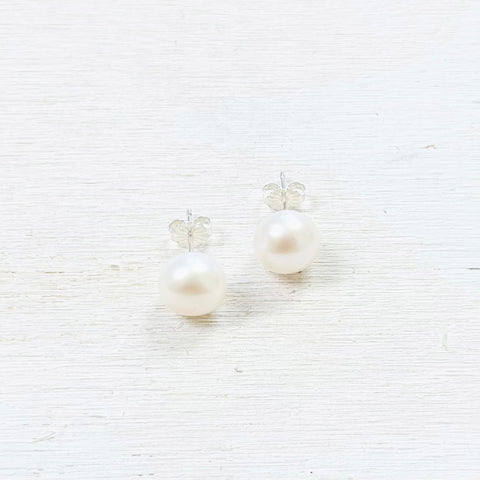 Sterling Silver 10mm Pearl Studs