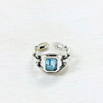 Fashion Silver Tone Blue Stone Ring
