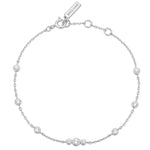 Silver Sparkling Bezel Station Bracelet