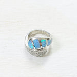 Sterling Silver Estate Opal/CZ Ring