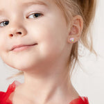 Sterling Silver Pink Frosted Cupcake Kids Earrings