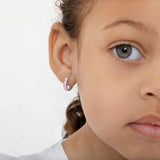 Sterling Silver Small Channel Set CZ Hoop Earrings