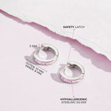 Sterling Silver Small Channel Set CZ Hoop Earrings