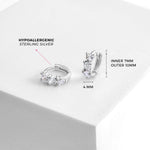 Sterling Silver Cascading CZ Heart Girls Hoop