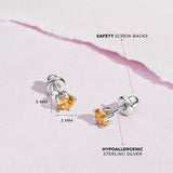 Sterling Silver November Kid Stud Earrings