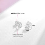 Sterling Silver Flower/CZ Earrings