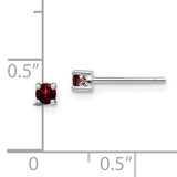 Sterling Silver Garnet Studs