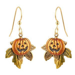 Silver Forest Fall Pumpkin Earrings