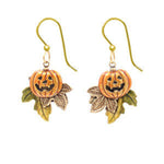 Silver Forest Fall Pumpkin Earrings