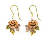 Silver Forest Fall Pumpkin Earrings