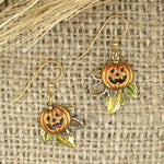 Silver Forest Fall Pumpkin Earrings