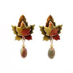 Silver Forest Fall Leaf Earrings