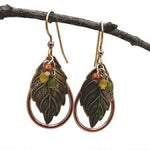 Silver Forest Fall Leaf Earrings