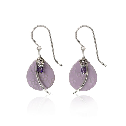 Silver and Purple Silver Forest Earrings