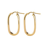 Sterling Silver Gold Plated Oval Hoop Earrings