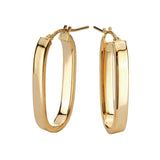 Sterling Silver Gold Plated Oval Hoop Earrings