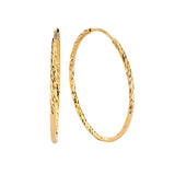 Sterling Silver Gold Plated Diamond Cut Hoop Earrings