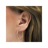 Sterling Silver Gold Plated Diamond Cut Hoop Earrings