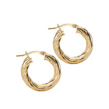 Sterling Silver Gold Plated Twisted Hoop Earrings