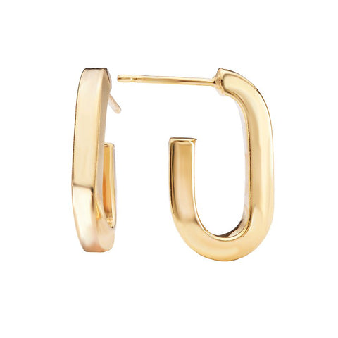 Sterling Silver Gold Plated Oval Hoop Earrings