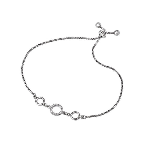 Sterling Silver CZ Slide Bracelet
