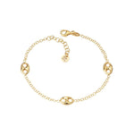 Sterling Silver Gold Plated Mariner Link Bracelet