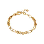Sterling Silver Gold Plated Mixed Chain Bracelet