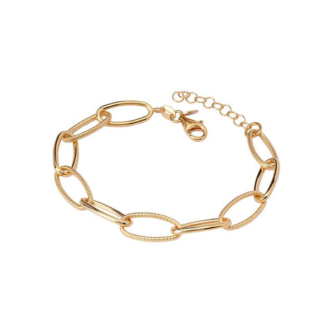 Sterling Silver Gold Plated Link Bracelet