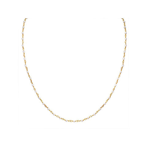 Sterling Silver Gold Plated Pearl Necklace
