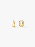 Sterling Silver Double Hoop Huggie Earrings
