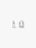 Sterling Silver Double Hoop Huggie Earrings