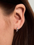 Sterling Silver Double Hoop Huggie Earrings