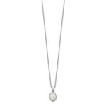 Sterling Silver October Created Opal Necklace