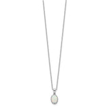 Sterling Silver October Created Opal Necklace