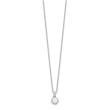 Sterling Silver October Created Opal Necklace