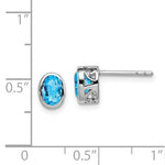 Sterling Silver December Genuine Blue Topaz Oval Stud Earrings