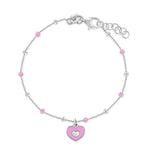 Sterling Silver Children’s Pink Heart Bracelet