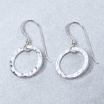 Sterling Silver Hammered Circle Earrings