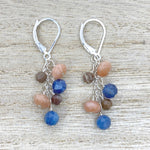 Sterling Silver Multi Stone Dangle Earrings
