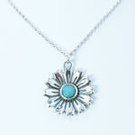 Sterling Silver Amazonite Flower Necklace