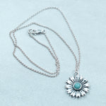 Sterling Silver Amazonite Flower Necklace