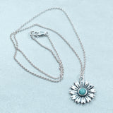 Sterling Silver Amazonite Flower Necklace