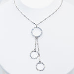 Sterling Silver Hammered Circle Drop Necklace